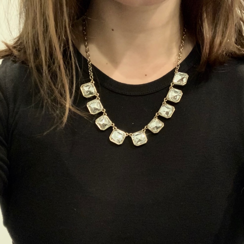 Retro Pave Interlocking Necklace